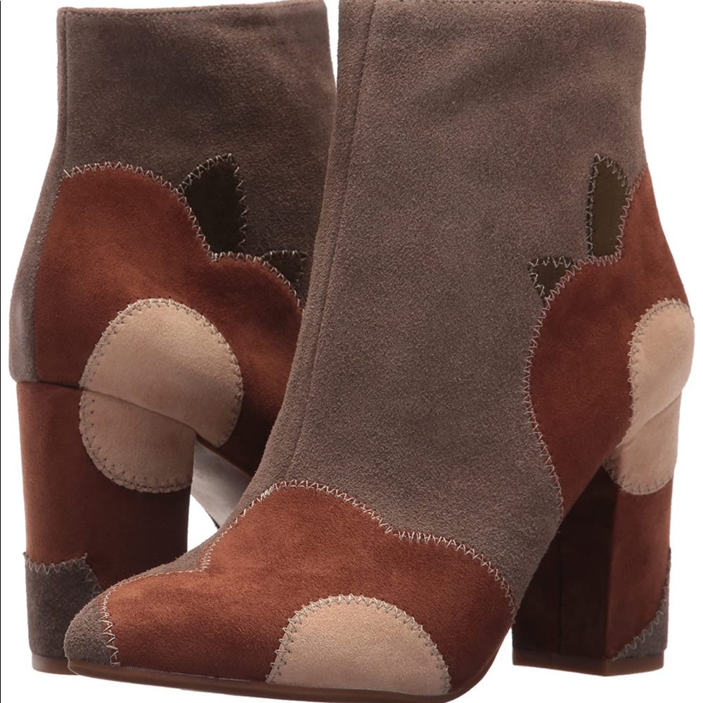 Seychelles Matinee Suede patchwork Ankle Boots 6.5